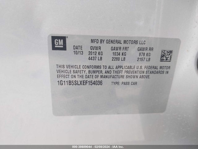 Chevrolet Malibu 1ls 2014 1G11B5SLXEF154036 Image 9