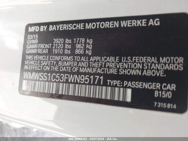 2015 MINI PACEMAN WMWSS1C53FWN95171 Photo 8