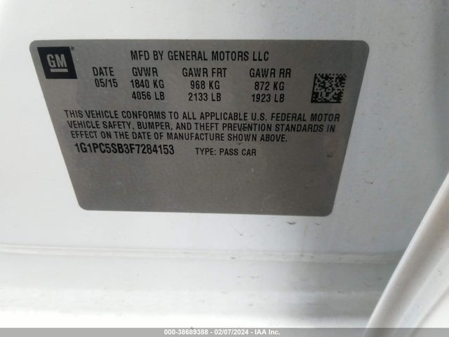 Chevrolet Cruze 1lt Auto 2015 1G1PC5SB3F7284153 Image 9