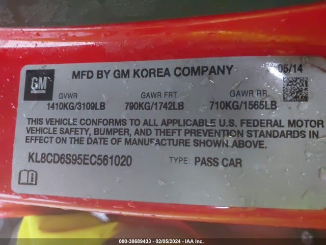 Chevrolet Spark 1lt Auto 2014 KL8CD6S95EC561020 Image 9