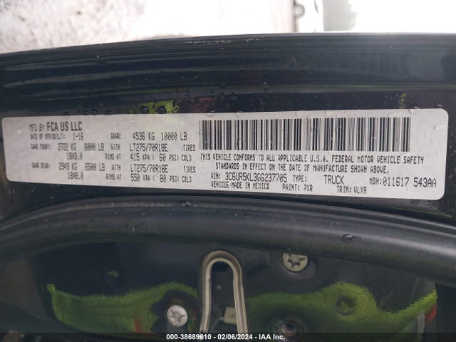 3C6UR5KL3GG237705 RAM 2500 Laramie