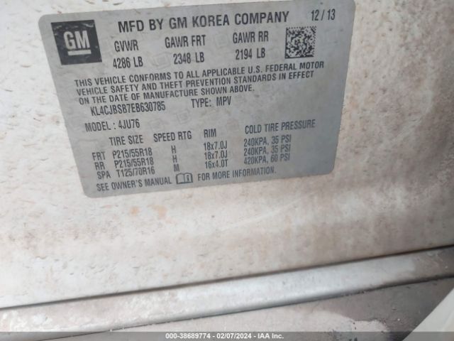 KL4CJBSB7EB630785 Buick Encore Convenience