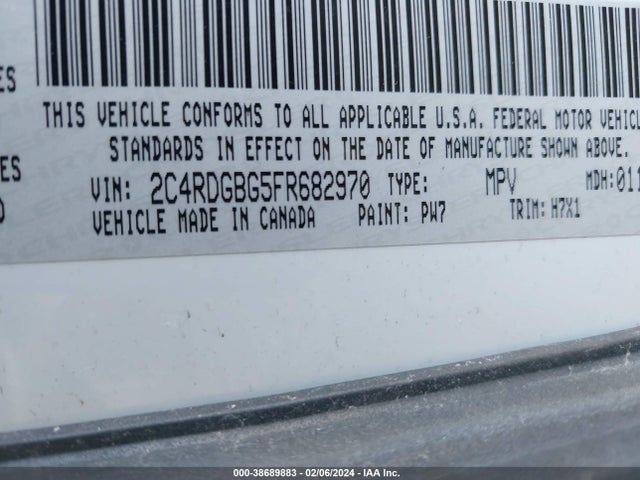 Dodge Grand Caravan Avp/se 2015 2C4RDGBG5FR682970 Image 9