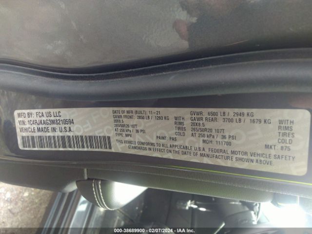 2021 JEEP GRAND CHEROKEE L 1C4RJKAG3M8210594 Photo 8