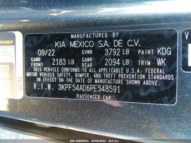 KIA Forte Gt-line 2023 3KPF54AD6PE548591 Image 9