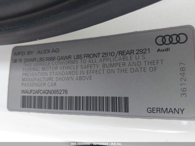 Audi S6 4.0t Premium Plus 2016 WAUF2AFC4GN065276 Image 9