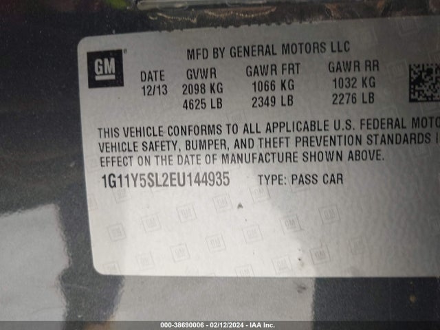 Chevrolet Impala 1ls 2014 1G11Y5SL2EU144935 Image 9