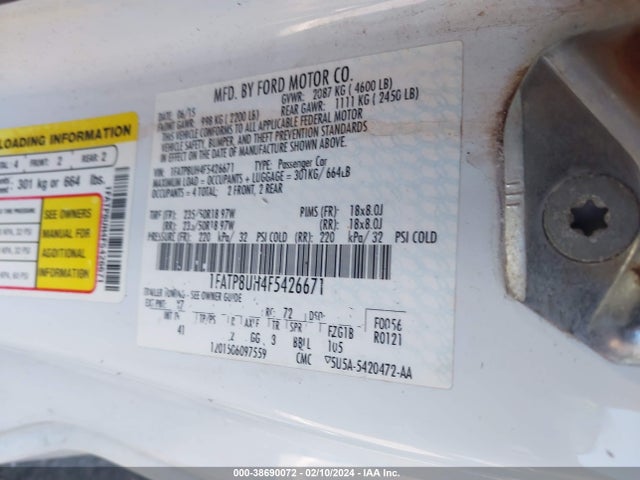 Ford Mustang Ecoboost Premium 2015 1FATP8UH4F5426671 Image 9