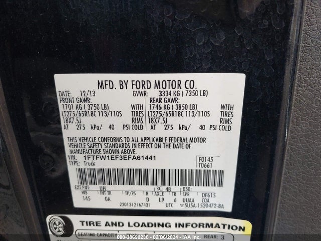 Ford F-150 Xlt 2014 1FTFW1EF3EFA61441 Image 9