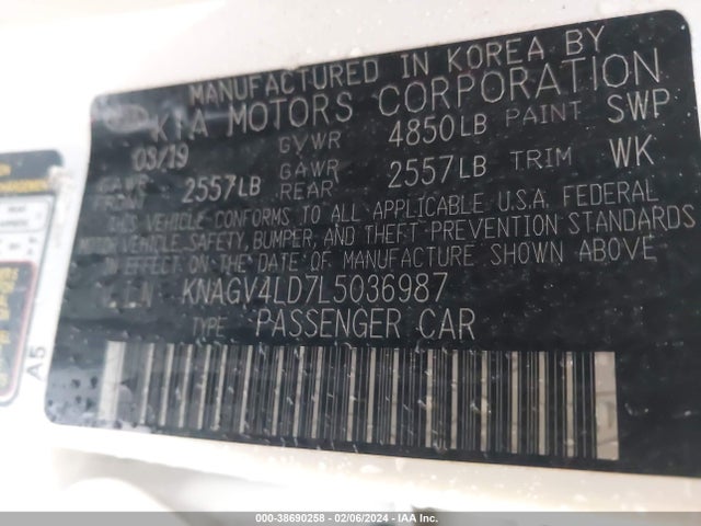 KIA Optima Plug-in Hybrid Ex 2020 KNAGV4LD7L5036987 Image 9