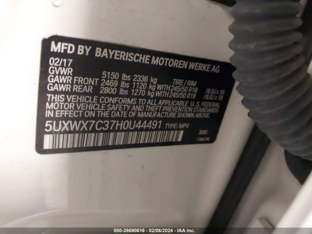 5UXWX7C37H0U44491 BMW X3 Xdrive35i