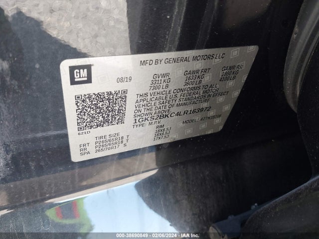 GMC Yukon 4wd Slt 2020 1GKS2BKC4LR163972 Image 9