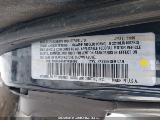 Auction sale of the 1997 Subaru Legacy Outback , vin: 4S3BG6859V7626068, lot number: 438691136