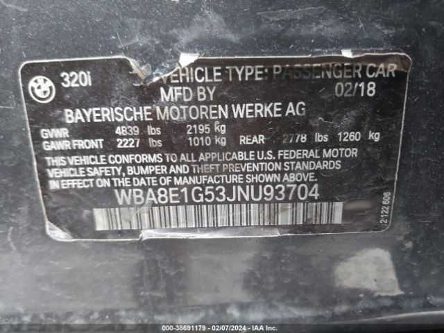 WBA8E1G53JNU93704 BMW 320i