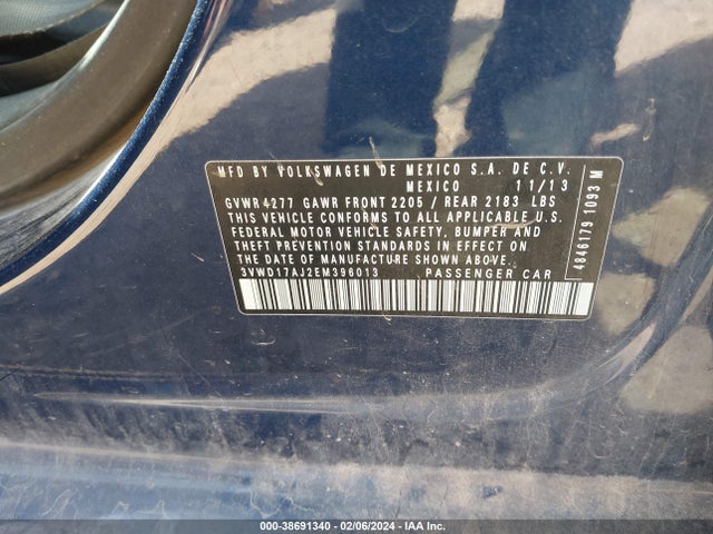 3VWD17AJ2EM396013 Volkswagen Jetta 1.8t Se