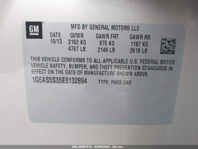 Cadillac Cts Performance 2014 1G6AS5S35E0132894 Image 9