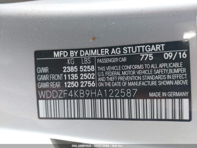 WDDZF4KB9HA122587 Mercedes-Benz E 300 4matic