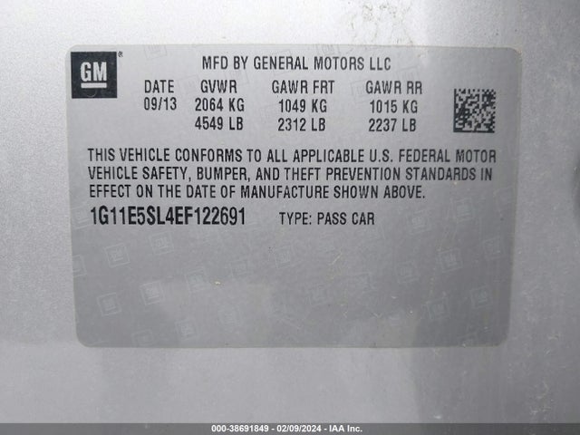 Chevrolet MALIBU 2LT 2014 1G11E5SL4EF122691 Image 9