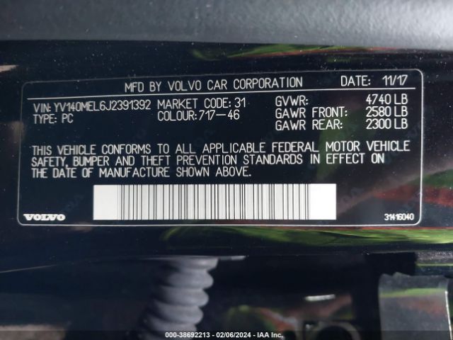 YV140MEL6J2391392 Volvo V60 T5 Dynamic