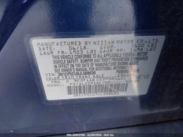 Nissan KICKS SR 2018 3N1CP5CU9JL508639 Image 9