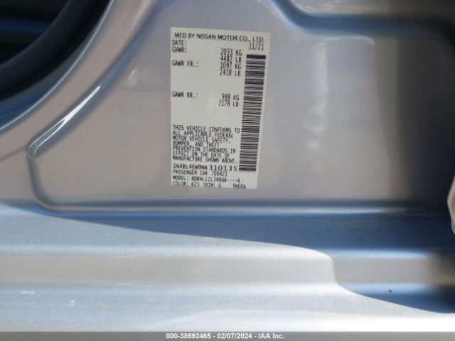 1N4BL4EW9NN310135 Nissan Altima Sl Intelligent Awd