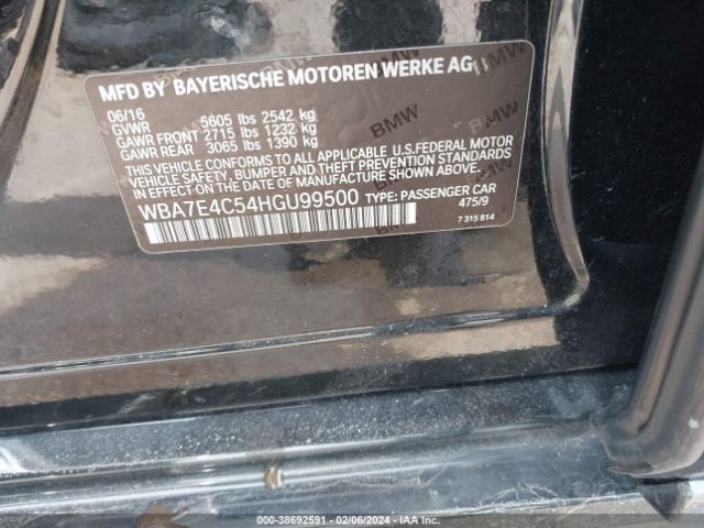WBA7E4C54HGU99500 BMW 740i Xdrive