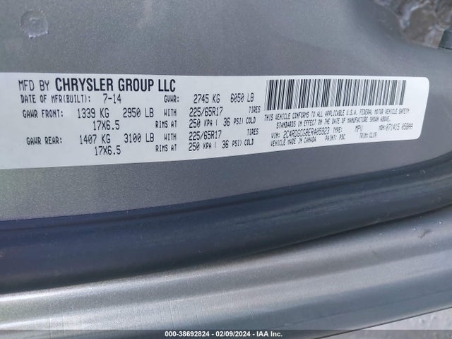 Dodge Grand Caravan Sxt 2014 2C4RDGCG8ER405923 Image 9