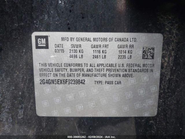 2G4GN5EX6F9239842 Buick Regal Turbo/e-assist Premium I
