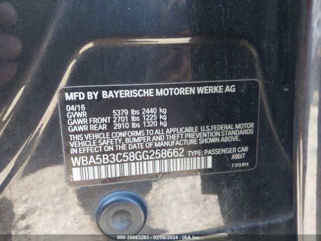 WBA5B3C58GG258662 BMW 535i Xdrive