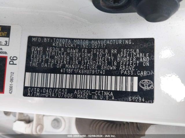 Toyota CAMRY LE 2017 4T1BF1FK6HU791740 Image 9