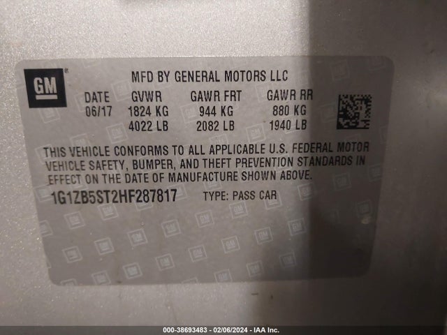 Chevrolet MALIBU LS 2017 1G1ZB5ST2HF287817 Image 9