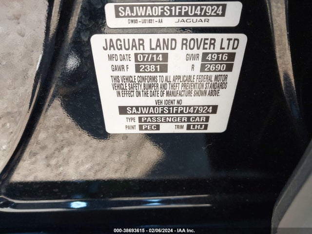 2015 JAGUAR XF SAJWA0FS1FPU47924 Photo 8