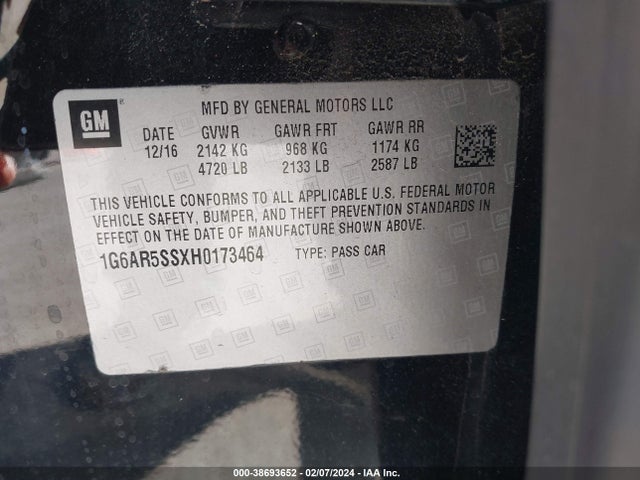 1G6AR5SSXH0173464 Cadillac CTS LUXURY