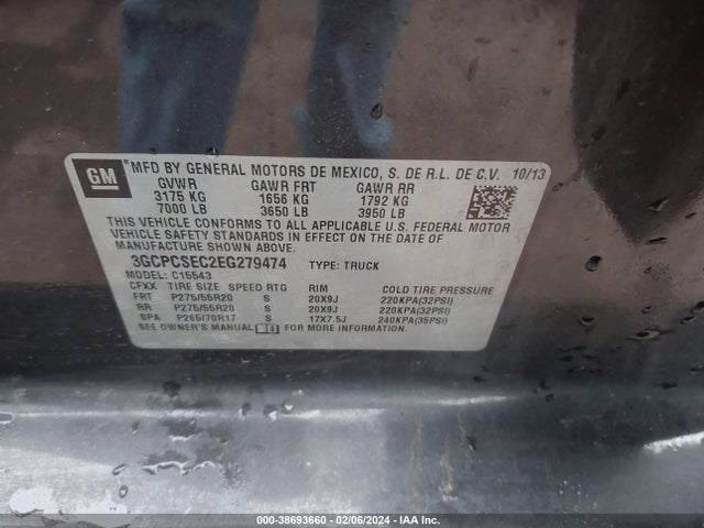 Chevrolet Silverado 1500 1lz 2014 3GCPCSEC2EG279474 Image 9