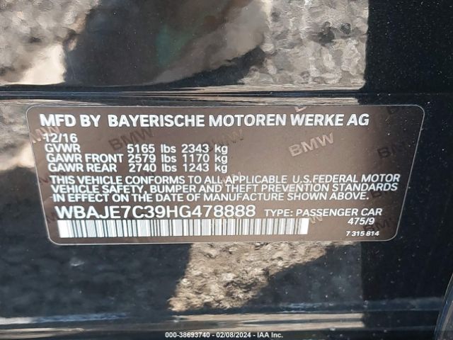 WBAJE7C39HG478888 BMW 540i Xdrive