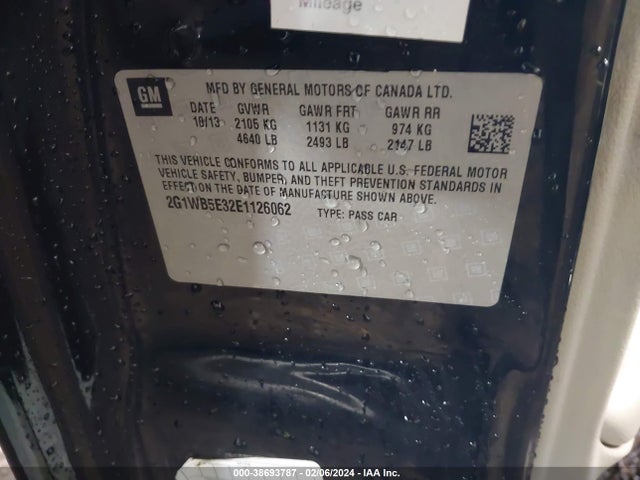 Chevrolet Impala Limited Lt 2014 2G1WB5E32E1126062 Image 9