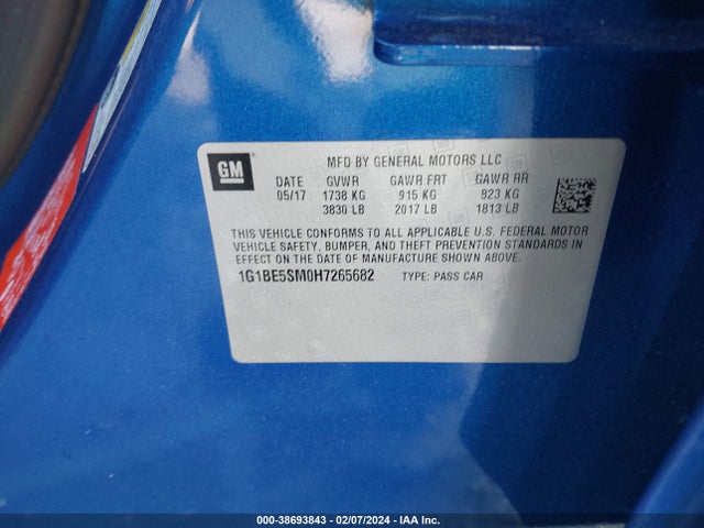 Chevrolet Cruze Lt Auto 2017 1G1BE5SM0H7265682 Image 9