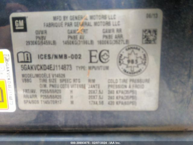 5GAKVCKD4EJ114873 Buick Enclave Premium