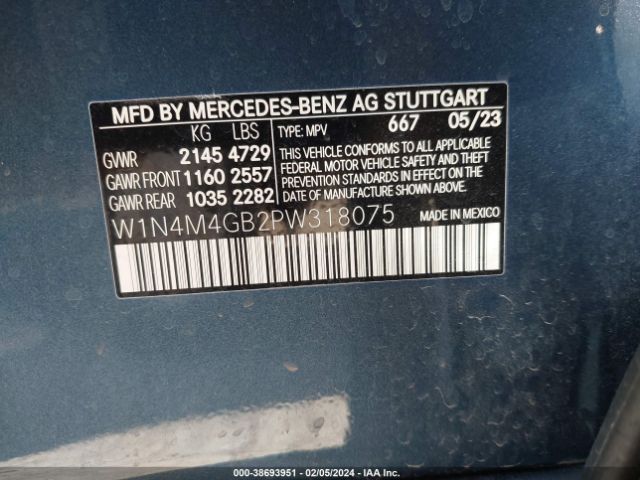 W1N4M4GB2PW318075 Mercedes-Benz GLB 250