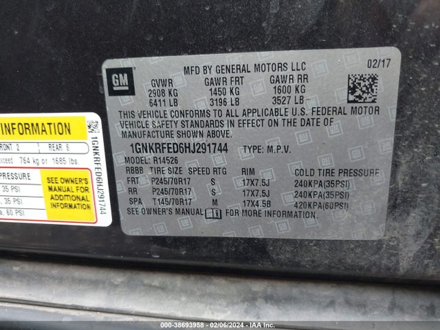 Chevrolet Traverse Ls 2017 1GNKRFED6HJ291744 Image 9