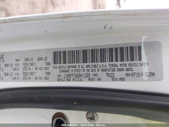 1C6RR7FG6GS411323 RAM 1500 Tradesman