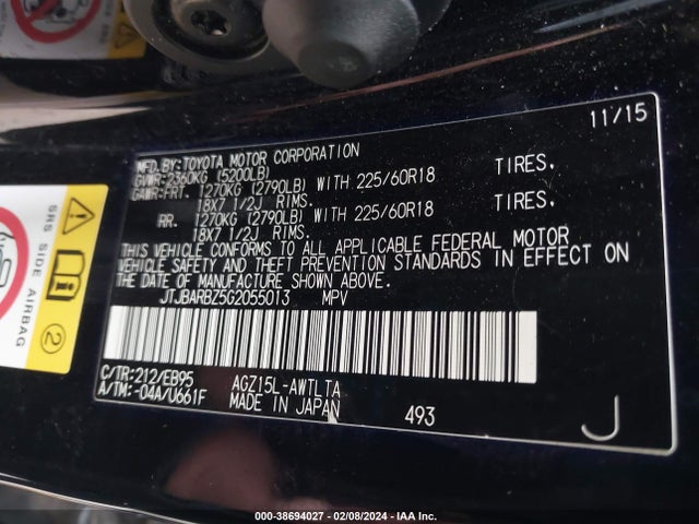 JTJBARBZ5G2055013 Lexus Nx 200t F Sport