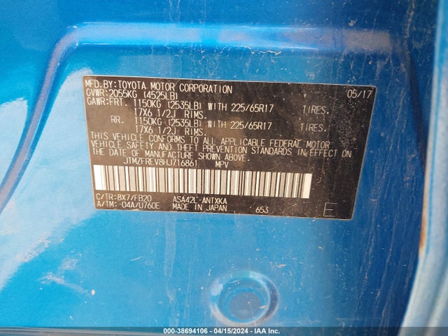 Toyota RAV4 LE 2017 JTMZFREV8HJ716861 Image 9