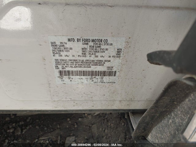 2LMTJ8LR8GBL84346 Lincoln Mkx Reserve