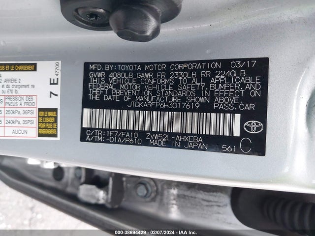 Toyota Prius Prime Plus 2017 JTDKARFP6H3017619 Image 9