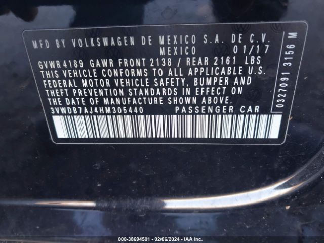 3VWDB7AJ4HM305440 Volkswagen Jetta 1.4t Se
