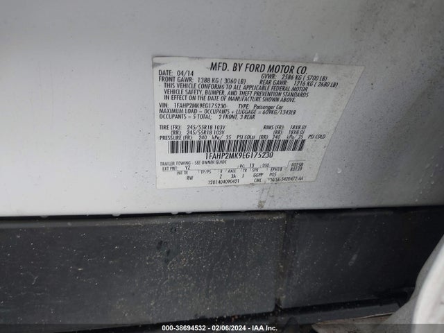 Ford Police Interceptor 2014 1FAHP2MK9EG175230 Image 9