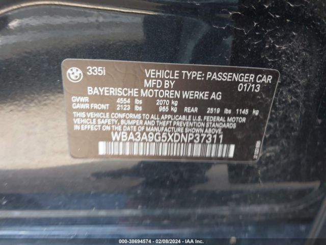 2013 BMW 335I WBA3A9G5XDNP37311 Photo 8