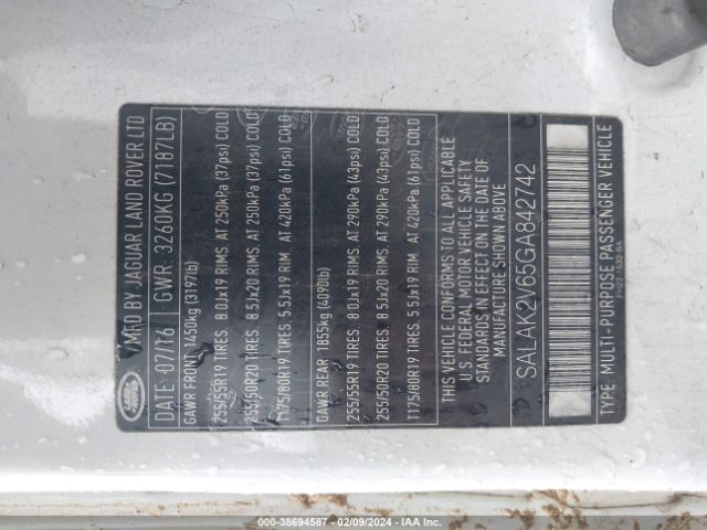 SALAK2V65GA842742 Land Rover LR4