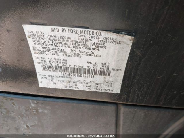 1FAHP2F81EG165163 Ford Taurus Limited